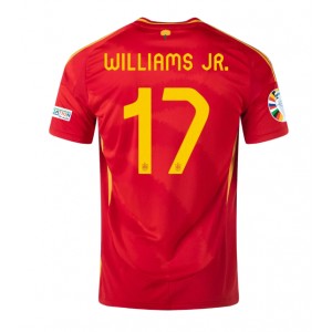 Espanja Nico Williams #17 Jalkapallovaatteet Kotipaita EM-Kisat 2024 Lyhythihainen